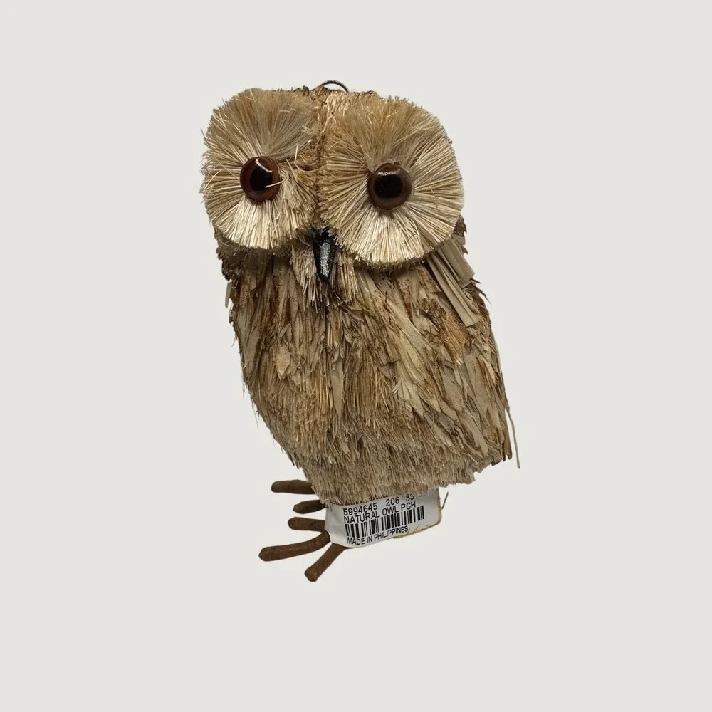 Pottery Barn Natural Owl Place Card Holder Fall Thanksgiving Table Decor NEW